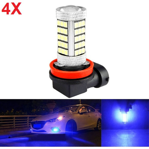 4pcs H11 2835 LED Fog Light 7.5W Blue Daytime Running Light Bulb with Aluminum Housing