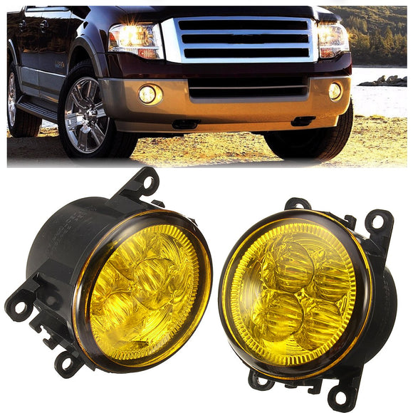 Pair Car Fog Lights Lamp with LED Bulb 12W Yellow for Ford/Honda/Acura/Nissan/Suzuki