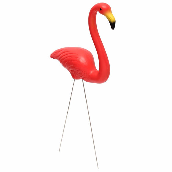 1 Pair Red Lawn Flamingo Figurine Plastic Party Grassland Garden Ornaments Decor