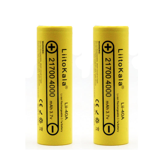 2PCS LiitoKala Lii-40A 21700 4000mah 3.7V 40A Li-Ni Rechargeable Battery