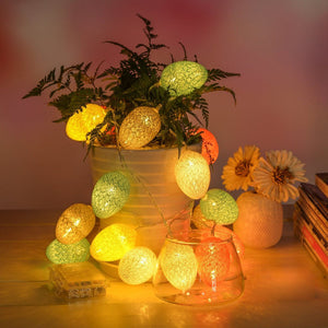 KCASA 1.8M 10 LED Cotton Easter Egg String Lights LED Fairy Lights for Festival Christmas Halloween