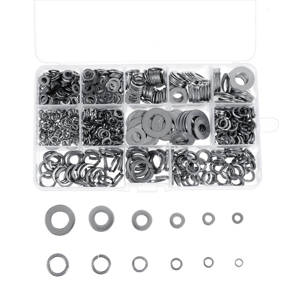 800Pcs M4-M12 Stainless Steel Self-Tapping Screw Washer Pad Handware Assortment