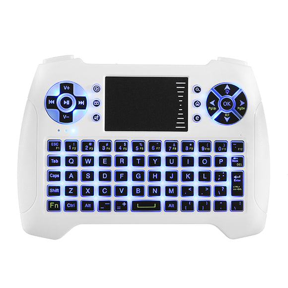 Sungi T16 Blue Backlit 2.4G Wireless White Mini Keyboard Touchpad Air Mouse