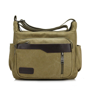 Men Canvas Casual Crossbody Bag Outdoor Sport Shoulder Bag