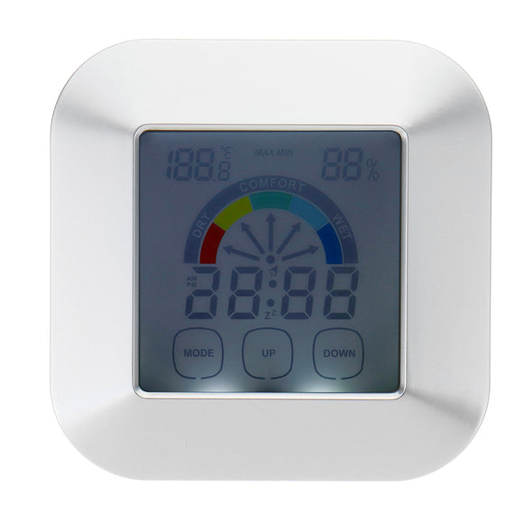 Indoor Thermometer Humidity Monitor Touchscreen Backlight Timer Smart Digital Hygrometer Temperature