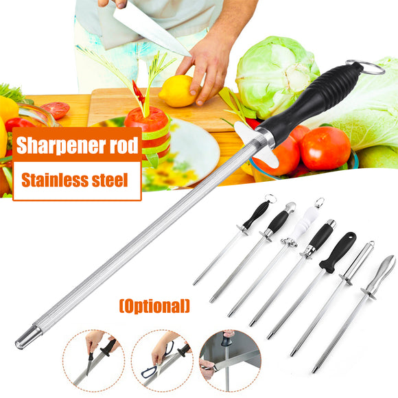 28-30CM Diamond Sharpening Rod Steel Stick Cutlery Kitchen Chef Sharpener Tool