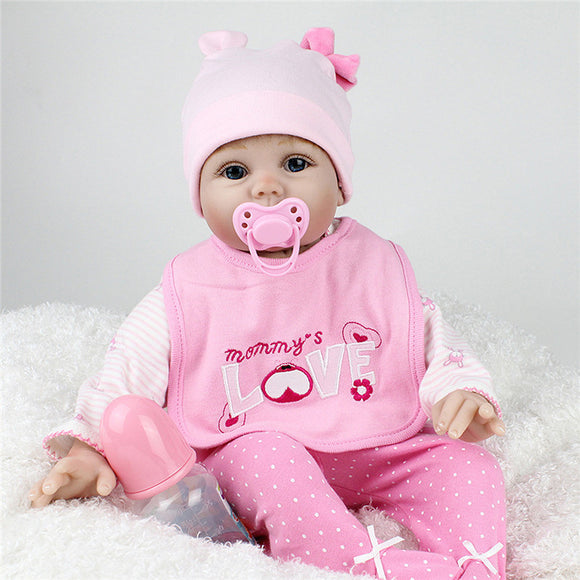 55cm 3D Realistic Reborn Infant Baby Toy Lifalike Doll Silicone And Cotton Body Baby Dolls