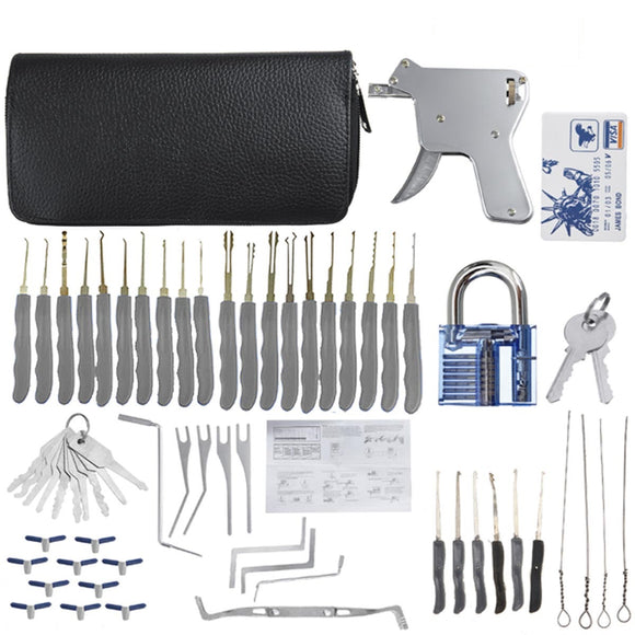 60/70 PCS Lock Pick Locksmith Training Skill Set Transparent Lock Padlock Unlock Tool Kit with Bag