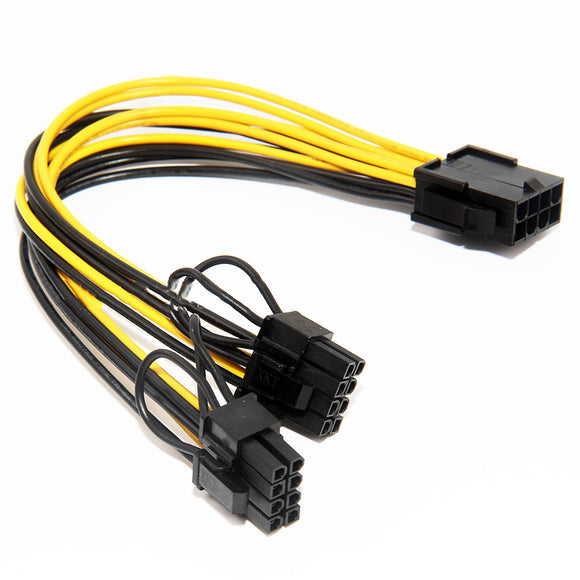 PCIe 8pin to Two 8-pin(6+2) PCI Express Graphics Power Connectors Cable for Video Card Mining