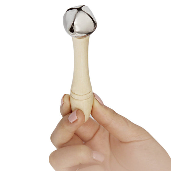 IRIN Orff Single Wooden Hand Tinkle Bell Musical Instrument Educational Stick for Baby Toys
