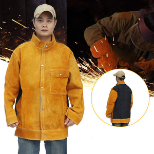 Jacket Cow Cowhide Welding Leather Apron Protective Coat Soldering Safety Apparel