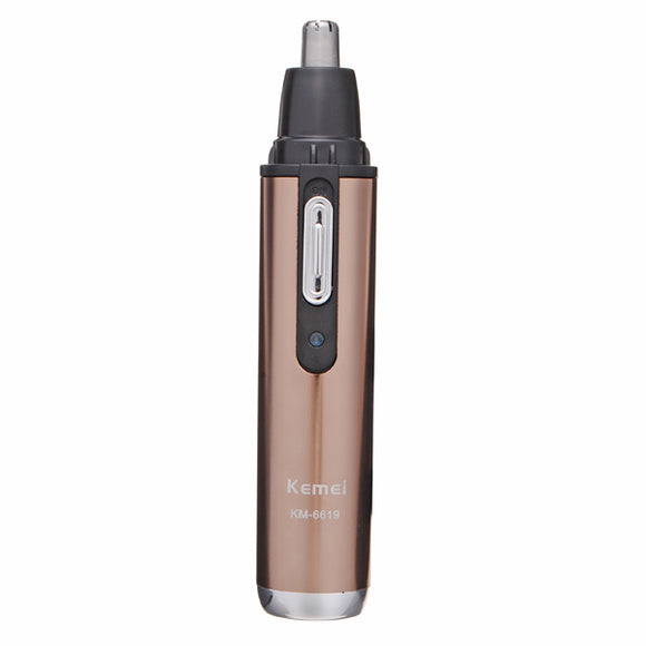 KEMEI KM-6619 110-220V Safe Stainless Rechargeable Nose & Ear Hair Removal Trimmer Mute Handy