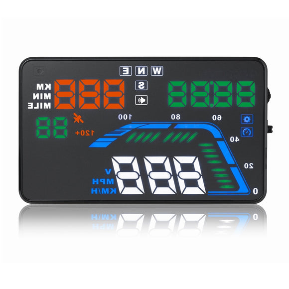 Wiiyii Q7 5.5 Inch Heads Up Display HUD GPS Speedometer HUD Display Car Speed Projector