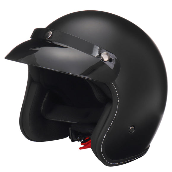 Motorcycle Safety Helmet Half Face with Visor Matte Black M/L/XL/XXL Universal