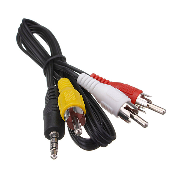 3.5MM Jack Male To 3 RCA Adapter Cable Video Audio Cable DV MP4 Convertor Multimedia Wire