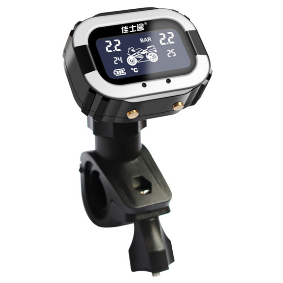 Motorcycle TPMS LCD Tire Pressure Monitor System Digital Display External Sensor USB Charging Tire Pressure Alarm