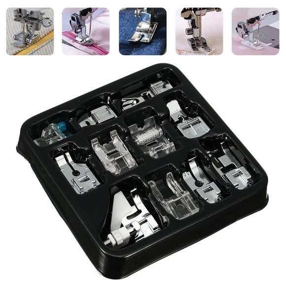 11 Pcs Domestic Sewing Machine Presser Foot Feet Set Crafts Accessories Part Kit Tools