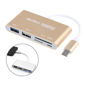 COMBO T-693 USB 3.1 Type C to SD Micro SD TF Card Reader USB 2.0 USB3.0 OTG Charger Adapter