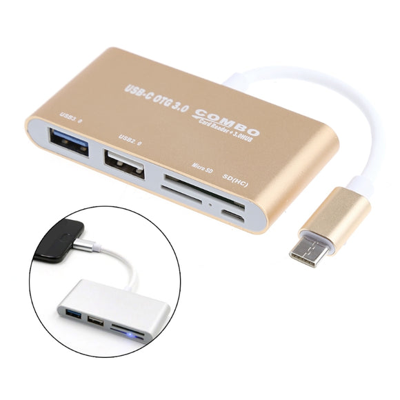 COMBO T-693 USB 3.1 Type C to SD Micro SD TF Card Reader USB 2.0 USB3.0 OTG Charger Adapter