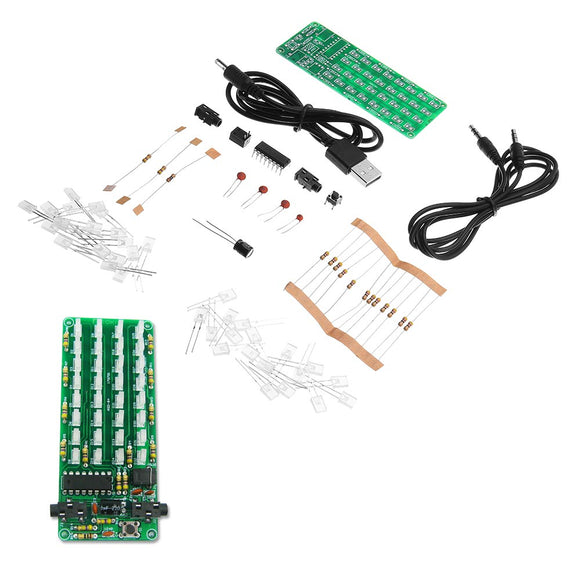EQKIT Audio Spectrum 8x4 DIY Kit Level Indicator Voice Spectrum Lights Red+Blue Colorful Display