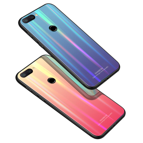 Bakeey Laser Gradient Bling Tempered Glass Shockproof Protective Case For Xiaomi Mi 8 Lite