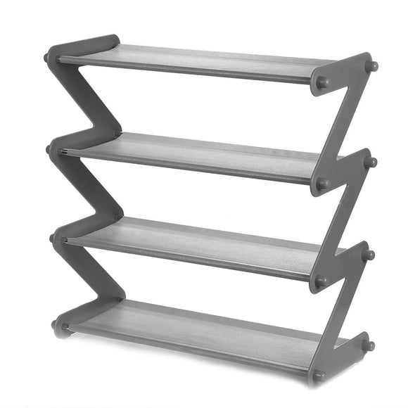 Metal Folding Shoe Rack Stand 4 Tier Foldable Detachable Steel Organiser