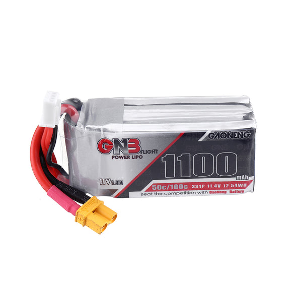 Gaoneng 11.4V 1100Mah 50C 3S HV 4.35V Lipo Battery XT30 Plug for RC Drone