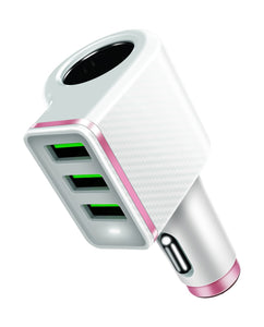 LDNIO CM12 4.2A 3 USB Output Synchronized Charging Smart Car Charger for Mobile Phone