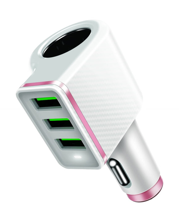 LDNIO CM12 4.2A 3 USB Output Synchronized Charging Smart Car Charger for Mobile Phone