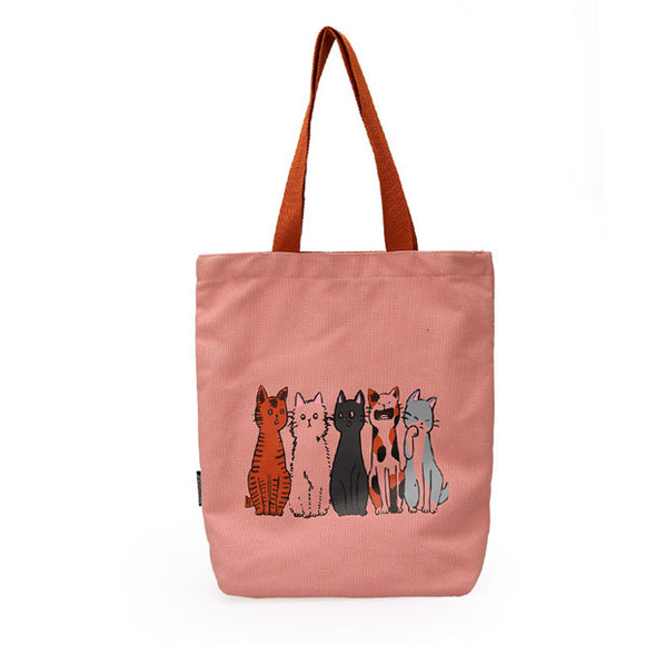 Women Cartoon Cat Print Handbag Casual Shoulder Bag