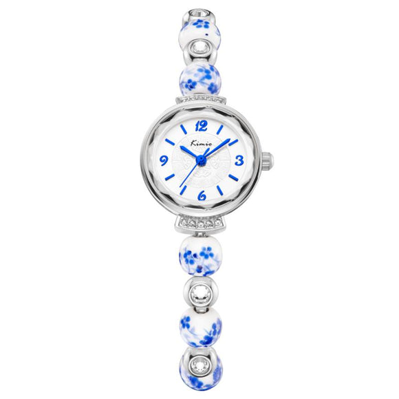 KIMIO KW6132S Fashion Women Quartz Watch Elegant Porcelain Strap Ladies Dress Watch