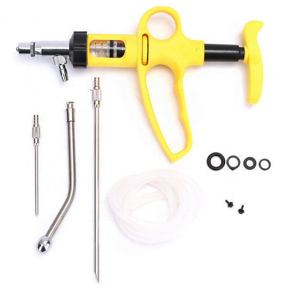 5ml Continuous Injection Vaccinator Needle Gun Cattle Goats Sheep with 70cm Tube Syringe
