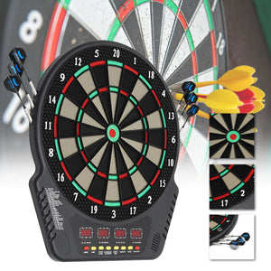 17 Electronic Soft Tips Dart Board Set Digital LED Scoring Display Playing Game Toys"