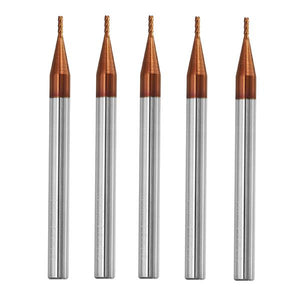 Drillpro 5pcs 1mm 4 Flutes Tungsten Carbide End Mill Cutter HRC55 AlTiN Coating End Mill Cutter