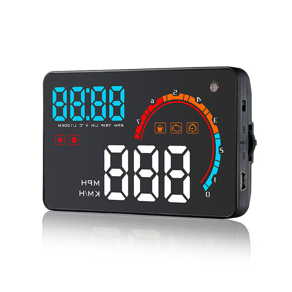 D2000 4 Inch Universal Car HUD Head Up Display OBD2 OBDII Meter Speed Warning