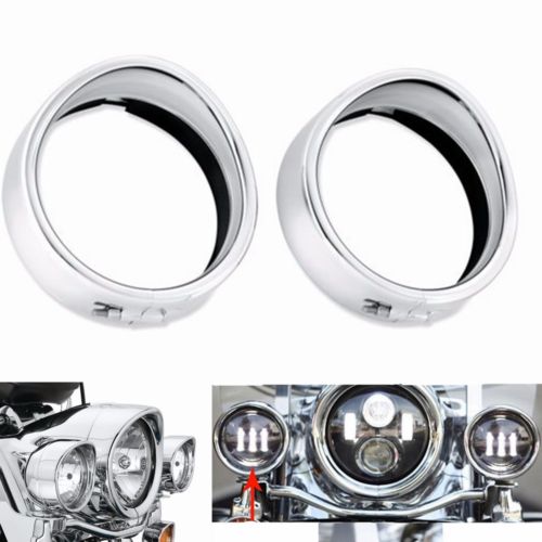 4.5inch Auxiliary Passing Lamp Trim Ring Protect Guard Cover Cap For Harley