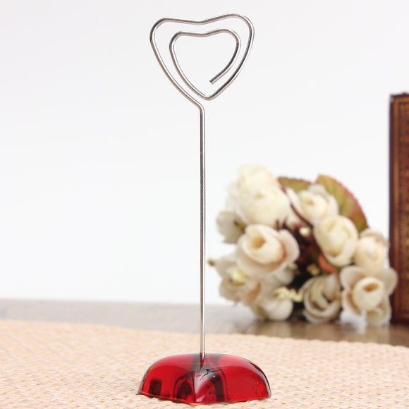 Heart Shape Clip Card Stand Red Heart Pictures Photo Card Holder Memo Paper Message Clip