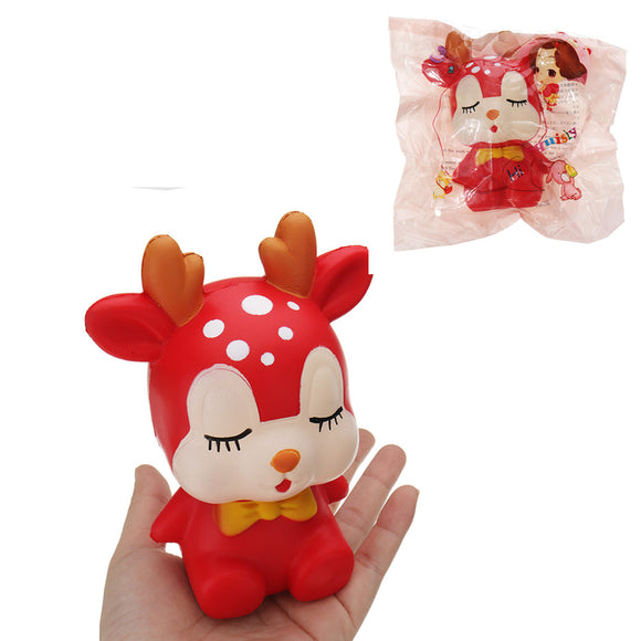 Sleeping Sika Deer Squishy 15*8CM Slow Rising Soft Animal Toy Gift Collection