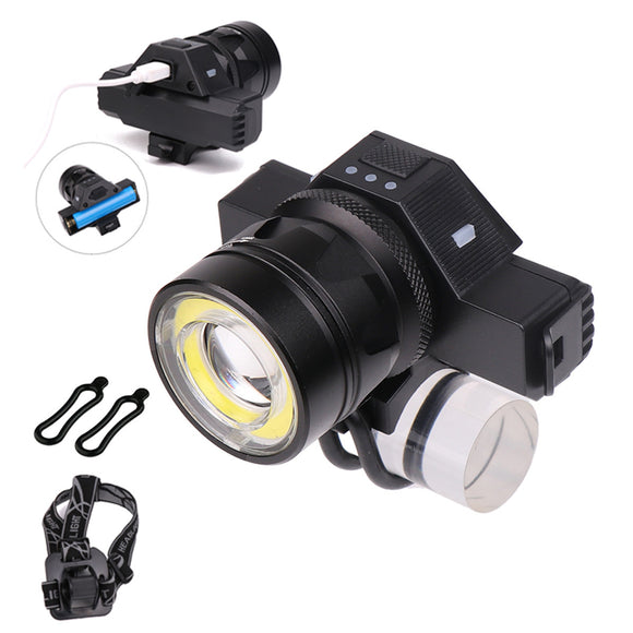 Waterproof USB Rechargeable Front LED Headlights Zoomable T6 COB LED Bike Light Back Cycling