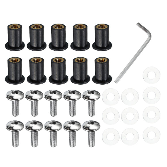 Set 5mm Motorcycle Windscreedn Screws Bolt Kits Wind Shield Stainless Steel Detail Suite