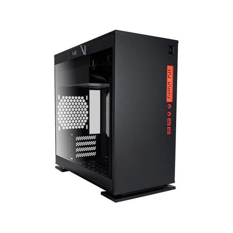 In-Win 301 mini tower chassis - blacK with tool-less full-sized tempered glass side panel