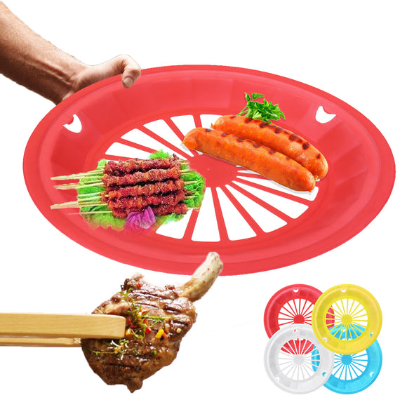 10.6inch Disposable Plastic Plate Holder Picnic BBQ  Barbecue Party Outdoor Camping Kit