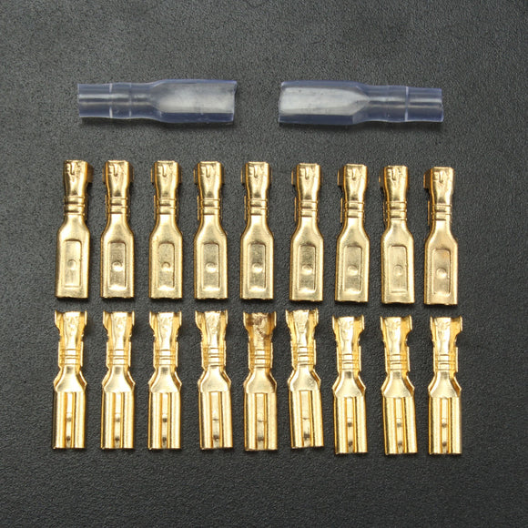 Excellway TC04 100pcs Copper 2.8mm Female Spade Crimp Terminals 22~16AWG