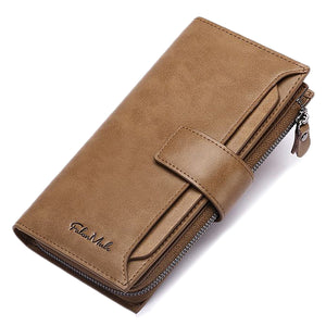 Men 16 Slots SIM Photo Phone Pocket Large Capacity Cowhide Business Long Wallet