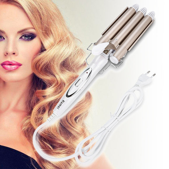 Kemei High Quality Professional Hair Curling Iron Ceramic Triple Barrel Hair Curler Hair Waver Styling Tools Hair Styler S10