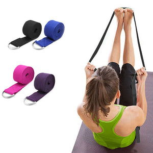 KALOAD 2.5m Yoga Stretch Strap Fitness Exercise Yoga Strap Waist Leg Resistance Bands D-Ring Belt