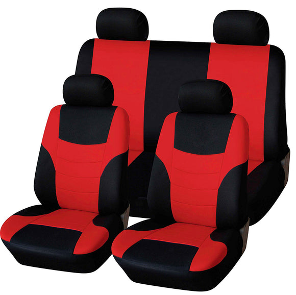 8Pcs Polyester Fabric Car Full Seat Cover Cushion Protector Set Front Rear 4 Heads Universal