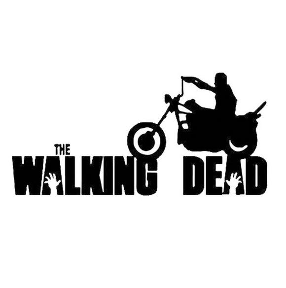 Black Walking Dead Motorcycle Vinyl Car Wrap Laptop Window Wall Decal Stickers