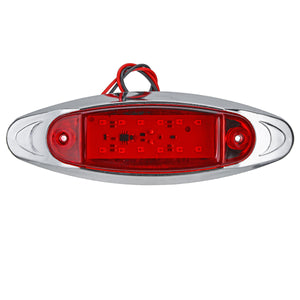 6Pcs Red 24V LED Side Marker Light Flash Strobe Emergency Warning Lamp For Boat Car Truck Trailer