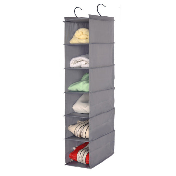 Minleaf  Waterproof Oxford 6 Layers 2 Hooks Hanging Closet Organizer Foldable Storage Bag Shelves